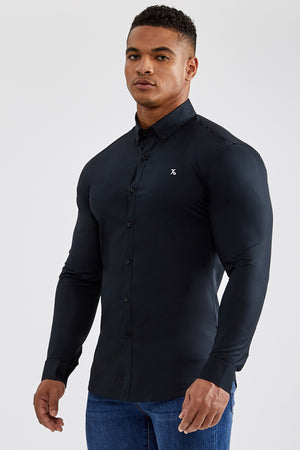 Muscle Fit Signature Shirt in Black - TAILORED ATHLETE - ROW