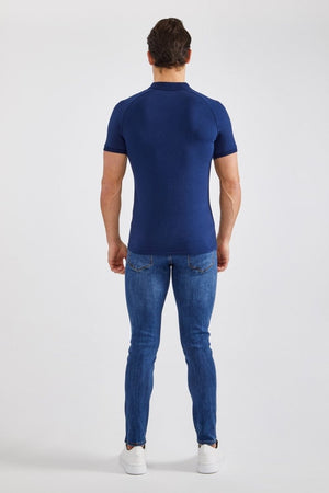 Muscle Fit Polo Shirt in Navy - TAILORED ATHLETE - ROW