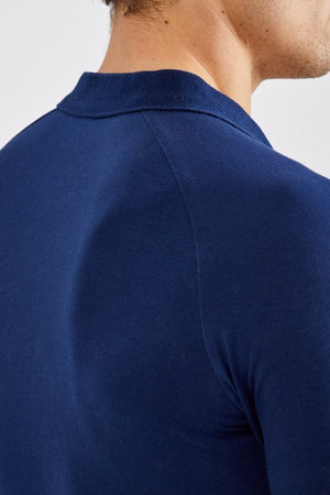 Muscle Fit Polo Shirt in Navy - TAILORED ATHLETE - ROW