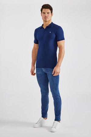 Muscle Fit Polo Shirt in Navy - TAILORED ATHLETE - ROW