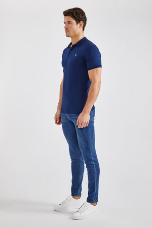 Muscle Fit Polo Shirt in Navy - TAILORED ATHLETE - ROW