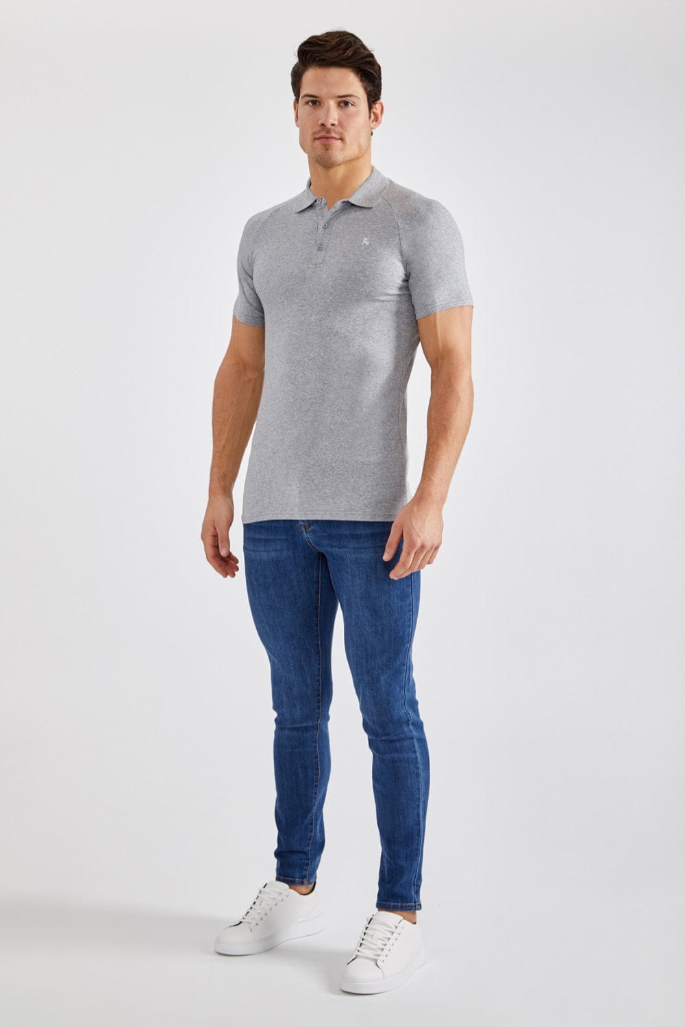 Muscle Fit Polo Shirt in Grey - TAILORED ATHLETE - ROW