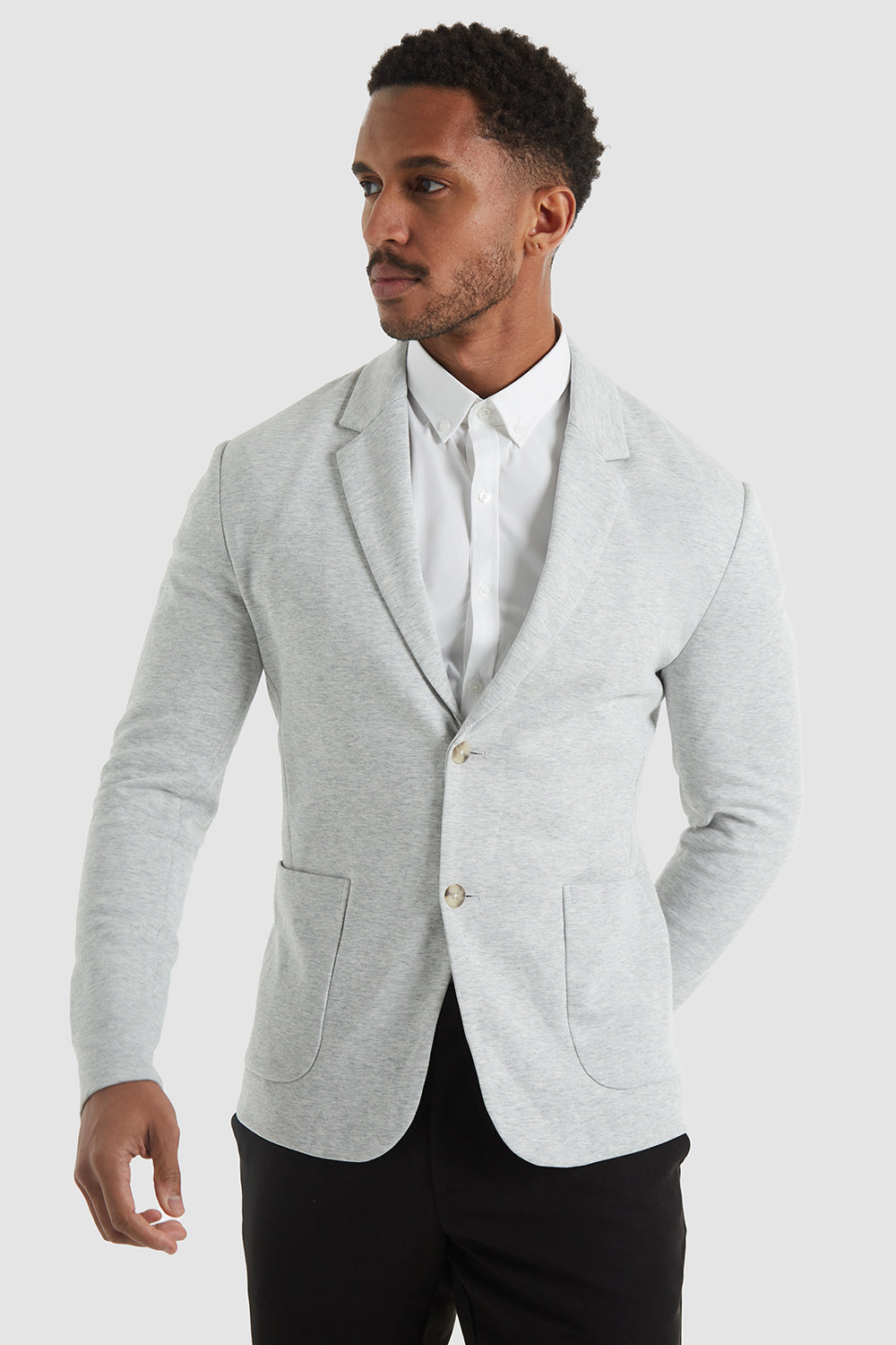 Mens grey hotsell jersey blazer