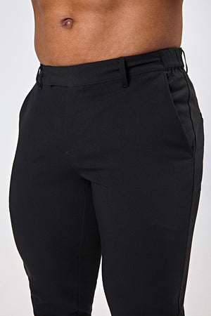 Muscle Fit Trousers in Black - TAILORED ATHLETE - ROW