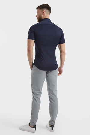 Muscle Fit Bamboo Shirt (SS) in Navy - TAILORED ATHLETE - ROW