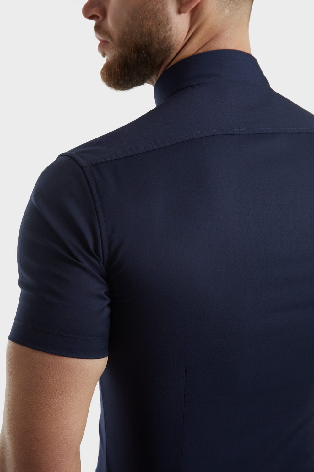 Muscle Fit Bamboo Shirt (SS) in Navy - TAILORED ATHLETE - ROW