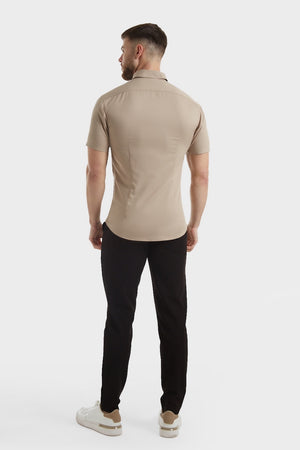 Muscle Fit Bamboo Shirt (SS) in Sand - TAILORED ATHLETE - ROW