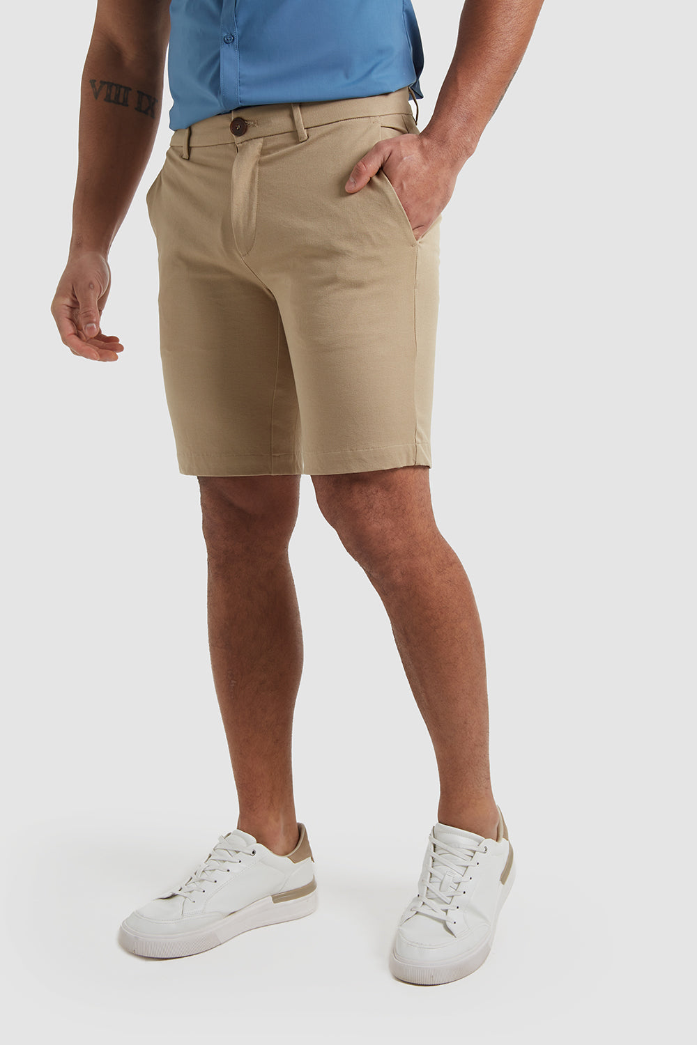 Muscle Fit Chino Shorts in Sand - TAILORED ATHLETE - ROW