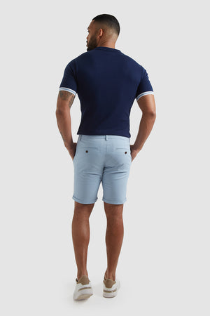 Muscle Fit Chino Shorts in Pale Blue - TAILORED ATHLETE - ROW