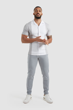 Colour Block Jersey Shirt (SS) in White/Grey - TAILORED ATHLETE - ROW