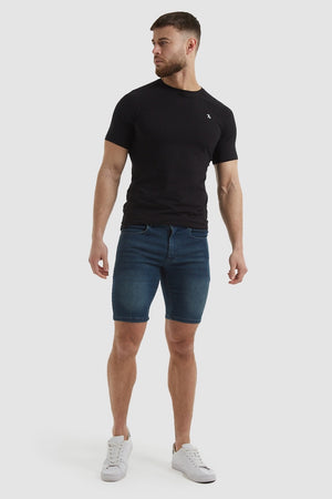Denim Shorts in Mid Blue - TAILORED ATHLETE - ROW