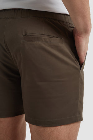 Muscle Fit Drawstring Chino Shorts in Khaki - TAILORED ATHLETE - ROW