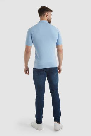 Muscle Fit Polo Shirt in Soft Blue - TAILORED ATHLETE - ROW