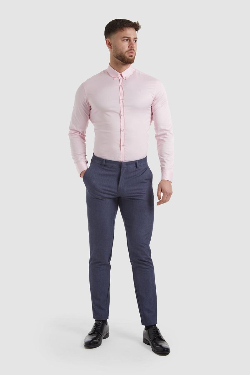 Muscle Fit Essential Trousers 2.0 in Chambray - TAILORED ATHLETE - ROW