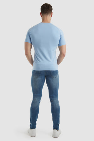 Premium Muscle Fit T-Shirt in Soft Blue - TAILORED ATHLETE - ROW