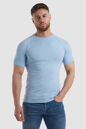 Premium Muscle Fit T-Shirt in Soft Blue - TAILORED ATHLETE - ROW
