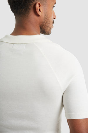 Merino Open Collar Polo Shirt in Chalk - TAILORED ATHLETE - ROW