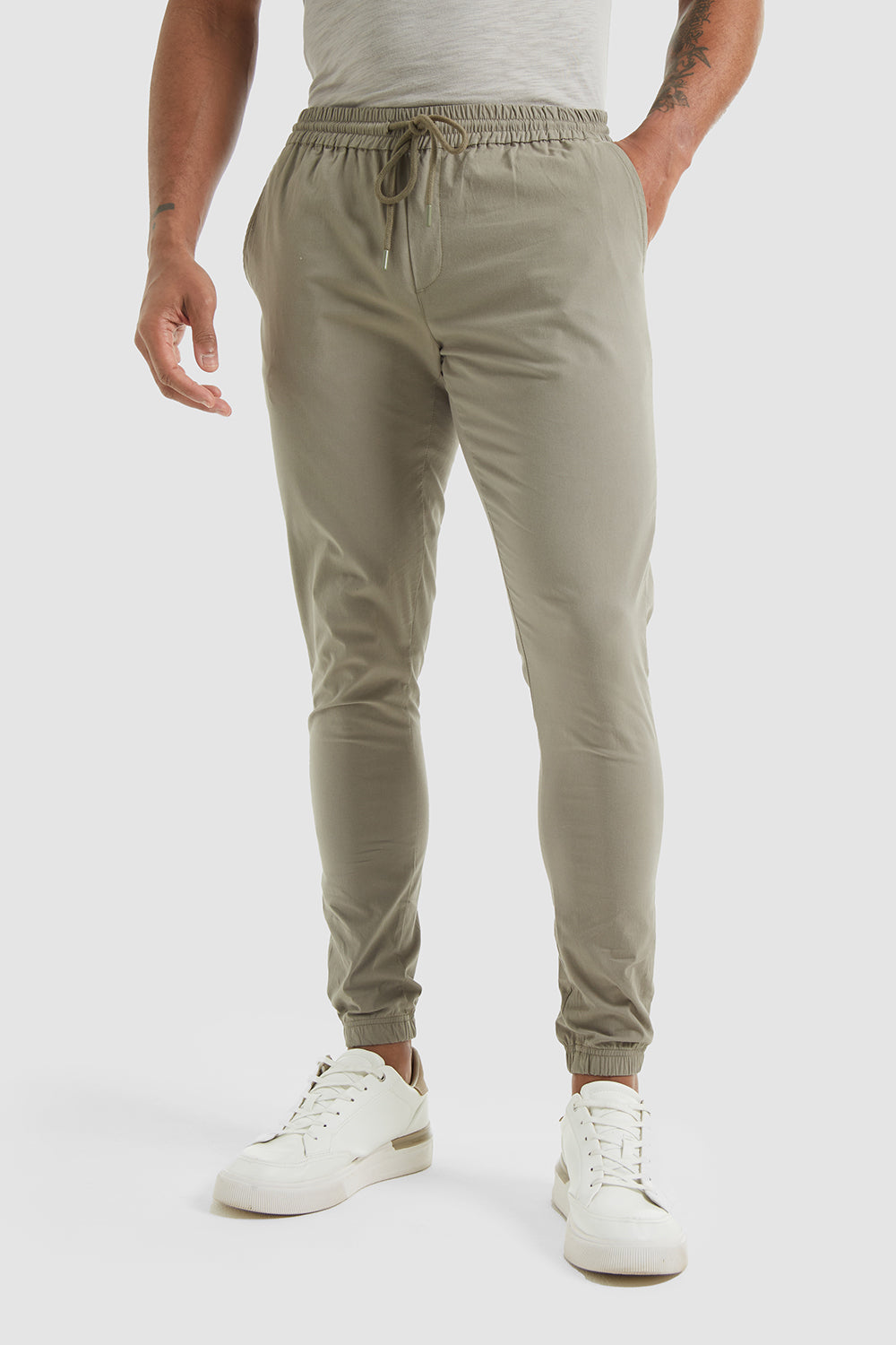 Lightweight Cuffed Trousers In Dusty Olive - TAILORED ATHLETE - ROW