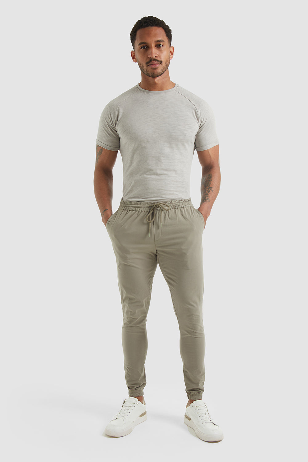 Lightweight Cuffed Trousers In Dusty Olive - TAILORED ATHLETE - ROW