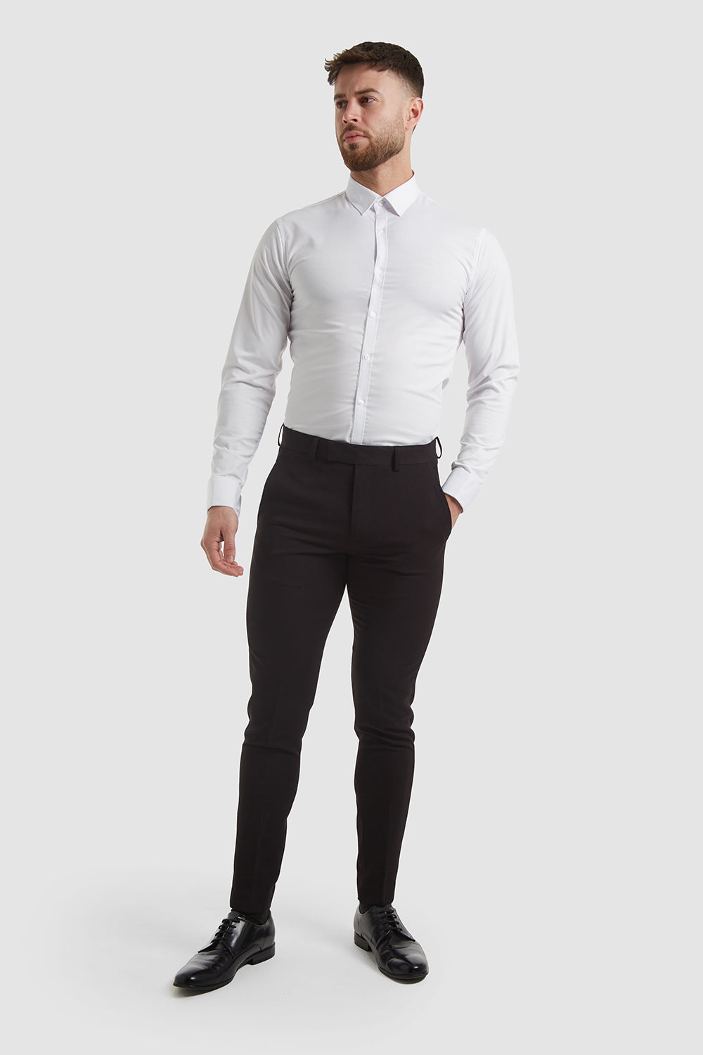 True Muscle Fit Suit Trousers in Black - TAILORED ATHLETE - ROW