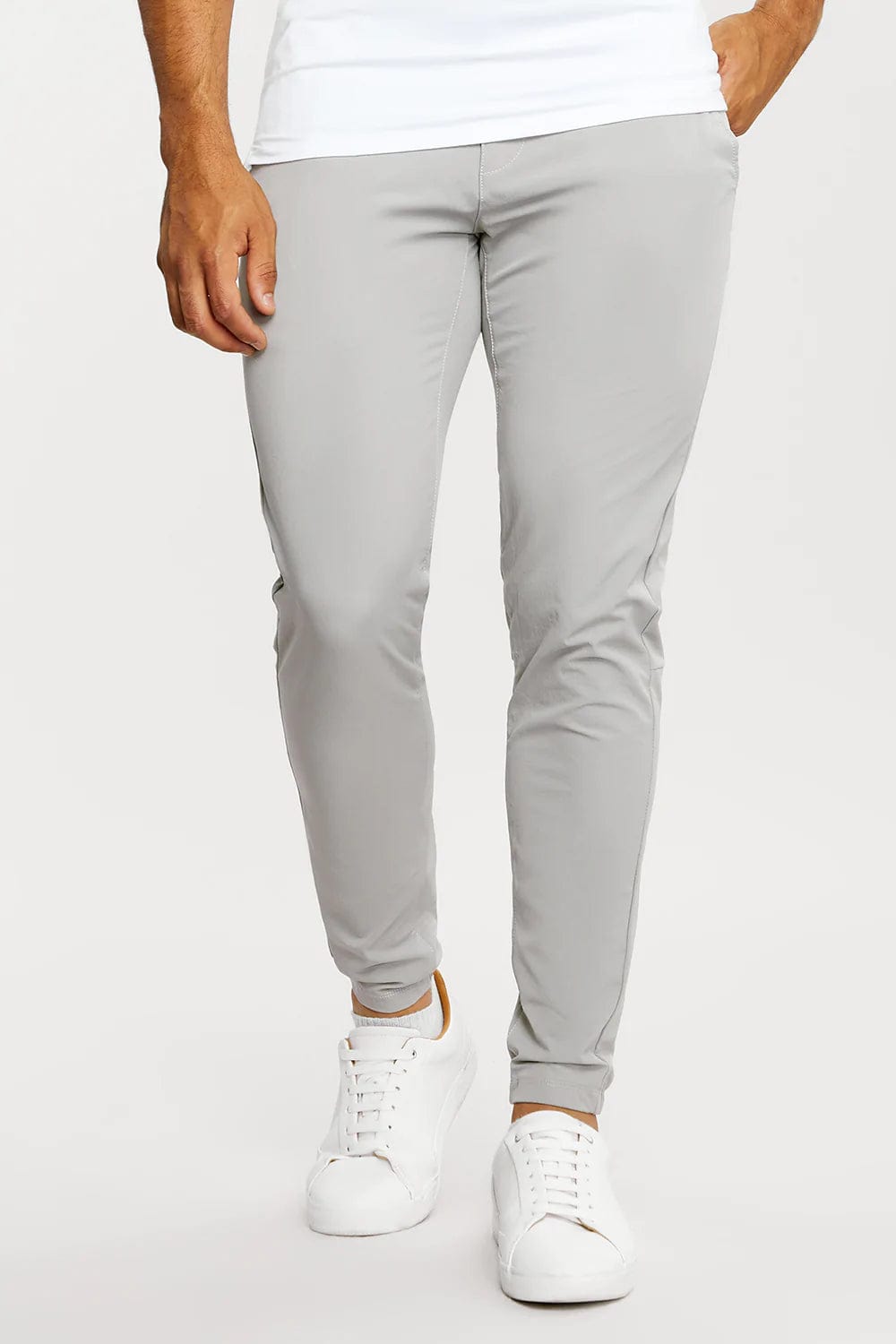 Everyday Tech Trousers in Soft Grey - TAILORED ATHLETE - ROW